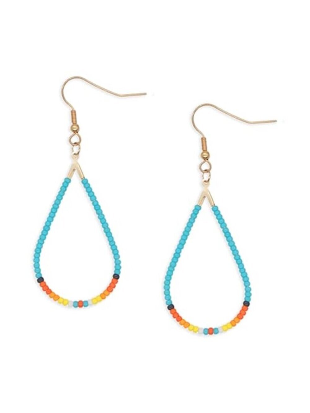 Boho Multicolor Beaded Teardrop Earrings